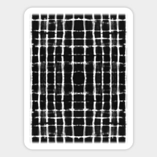 Shibori black horizontal and vertical stripes Sticker